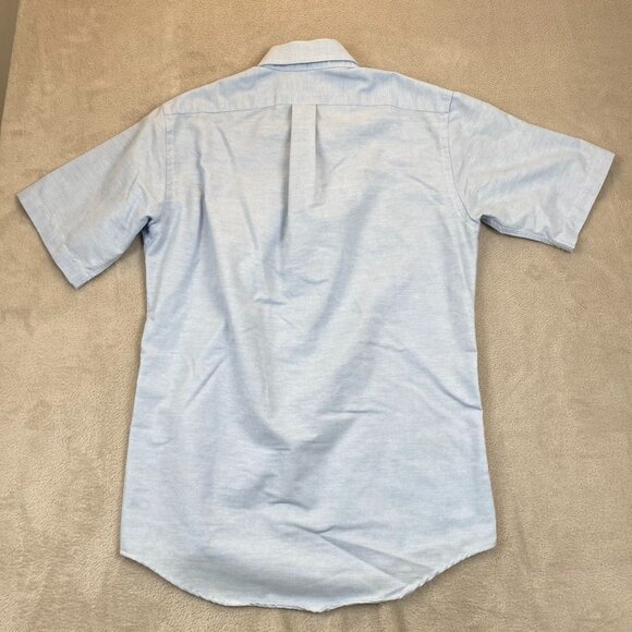 Stafford Mens Dress Shirt 15 Neck Short Sleeve Button Down Classic Workwear Blue - Picture 9 of 9